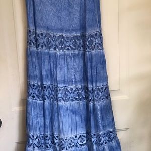 Blue & White Maxi Skirt